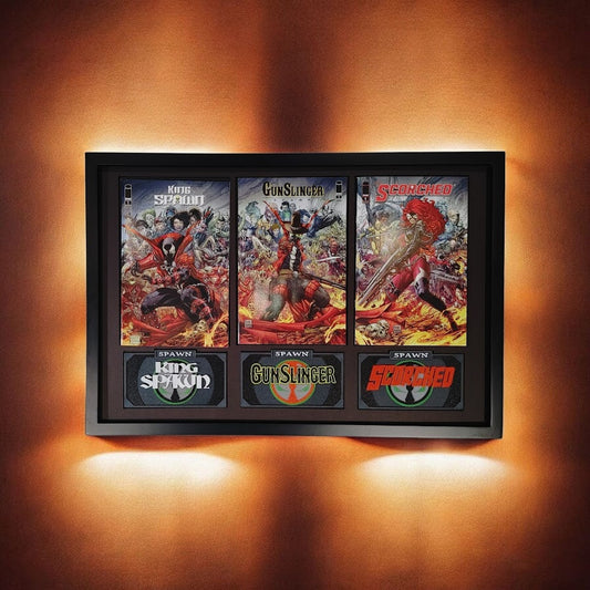 Framed Spawn Universe - King Spawn #1F, GunSlinger #1G and Scorched #1B