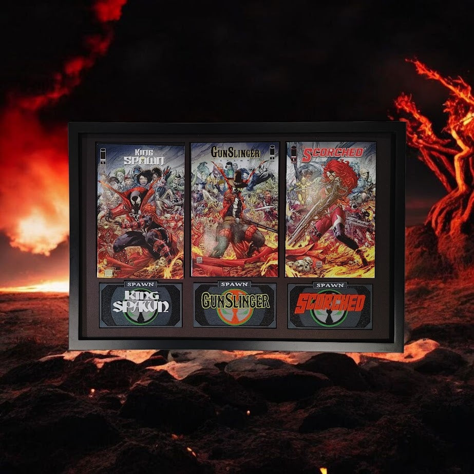 Framed Spawn Universe - King Spawn #1F, GunSlinger #1G and Scorched #1B