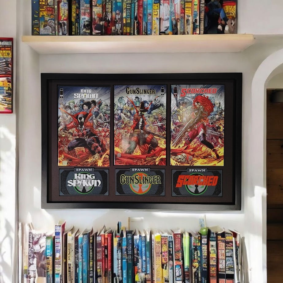 Framed Spawn Universe - King Spawn #1F, GunSlinger #1G and Scorched #1B