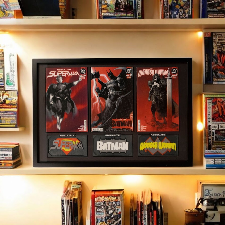The World's Finest United in One Iconic Jim Lee inspired Display - Superman #1W, Batman #1AY and Wonder Woman #1AI