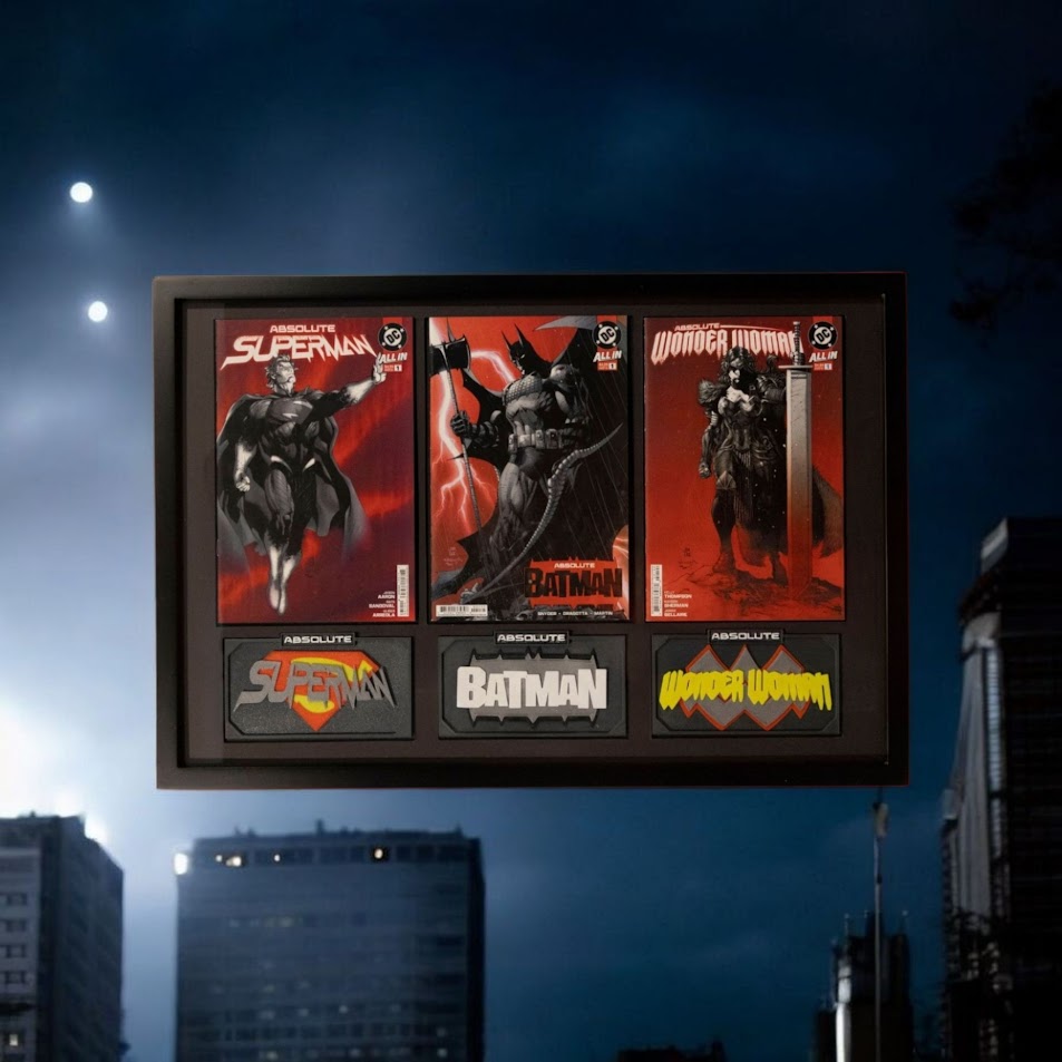 The World's Finest United in One Iconic Jim Lee inspired Display - Superman #1W, Batman #1AY and Wonder Woman #1AI