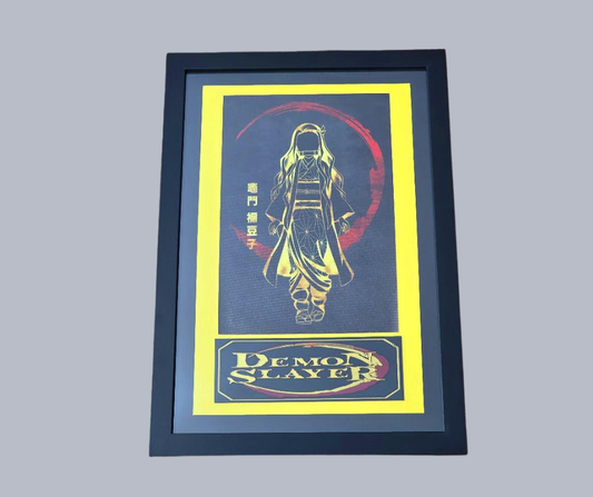 Framed Demon Slayer Canvas Art – Nezuko-Inspired Anime Wall Display