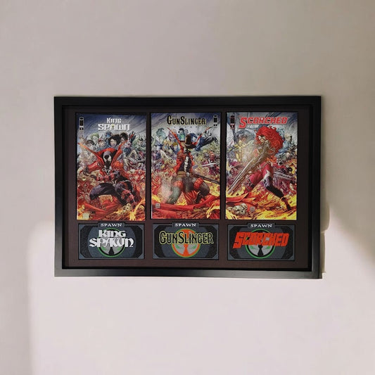Framed Spawn Universe - King Spawn #1F, GunSlinger #1G and Scorched #1B