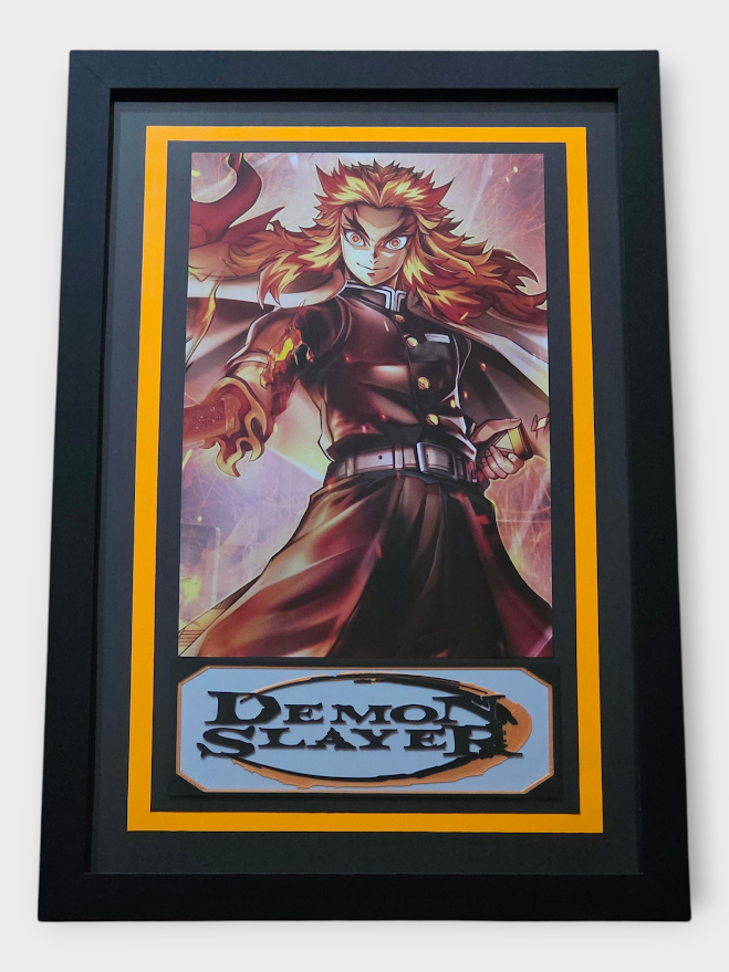 Custom Framed Demon Slayer – Kyojuro Rengoku (Flame Hashira) - Anime Art Print