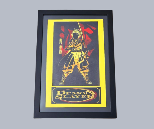 Framed Demon Slayer Canvas Art – Tanjiro-Inspired Anime Wall Display