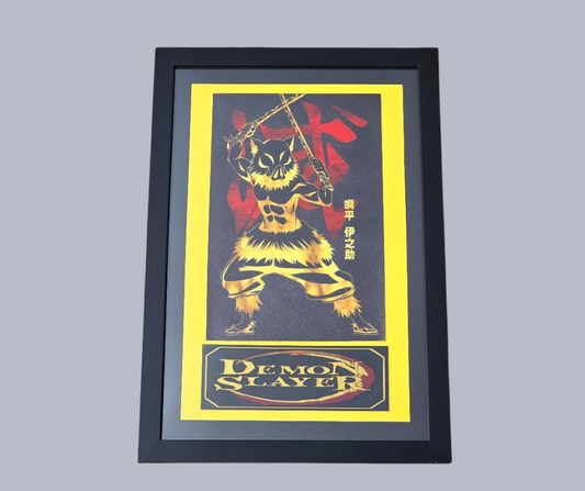 Framed Demon Slayer Canvas Art – Inosuke-Inspired Anime Wall Display