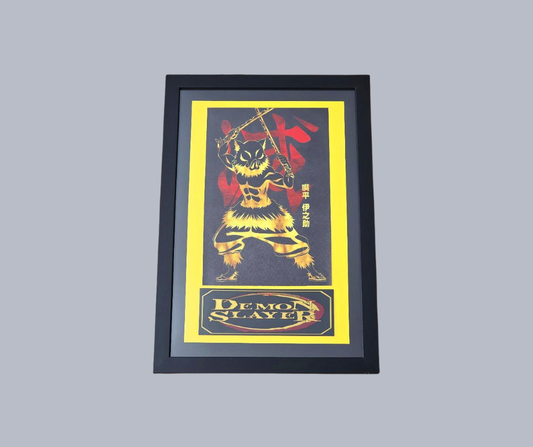 Framed Demon Slayer Canvas Art – Inosuke-Inspired Anime Wall Display